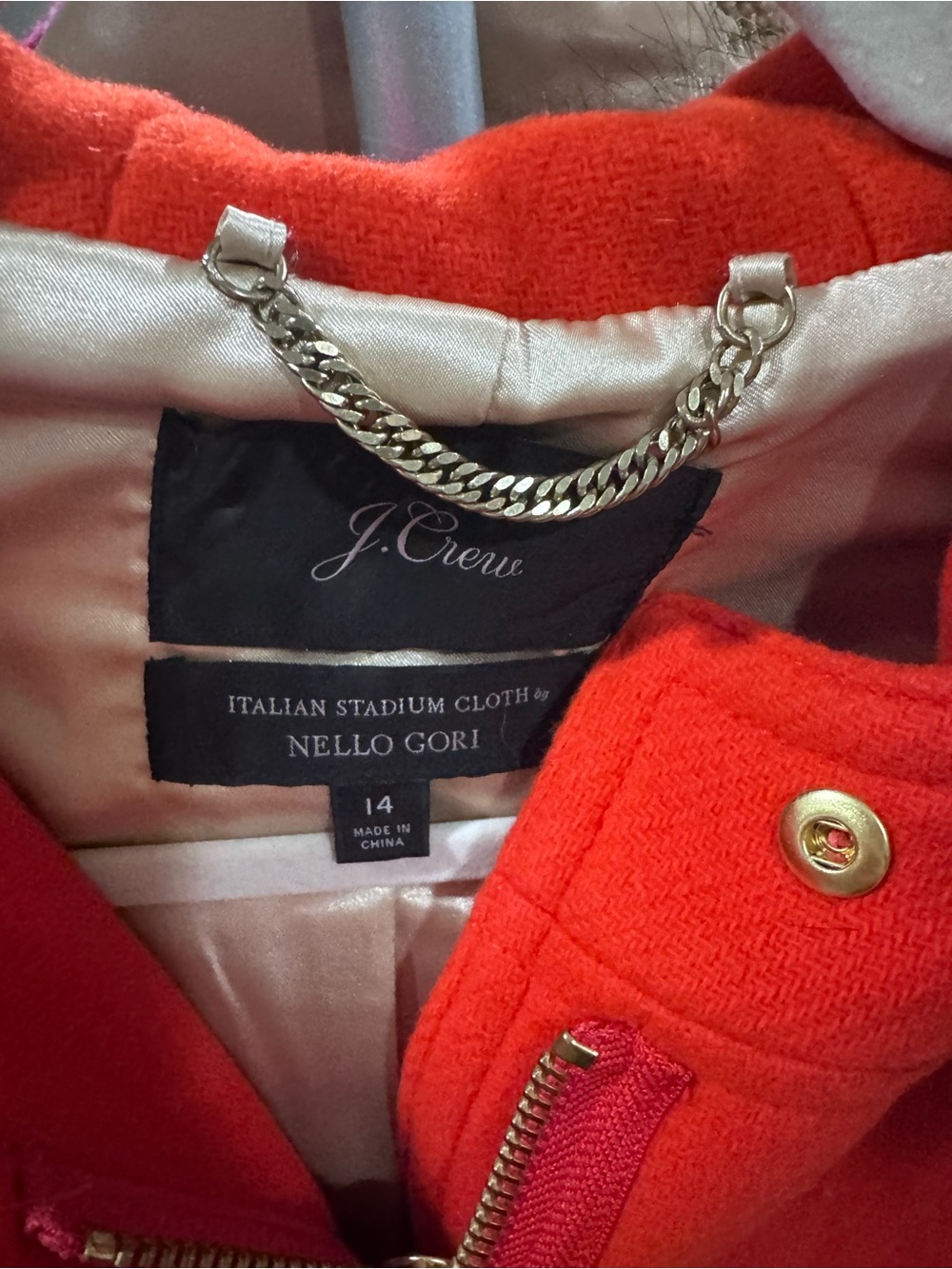 J. Crew Red Wool-Blend Parka with Faux Fur-Trim Hood - Picture 5 of 6